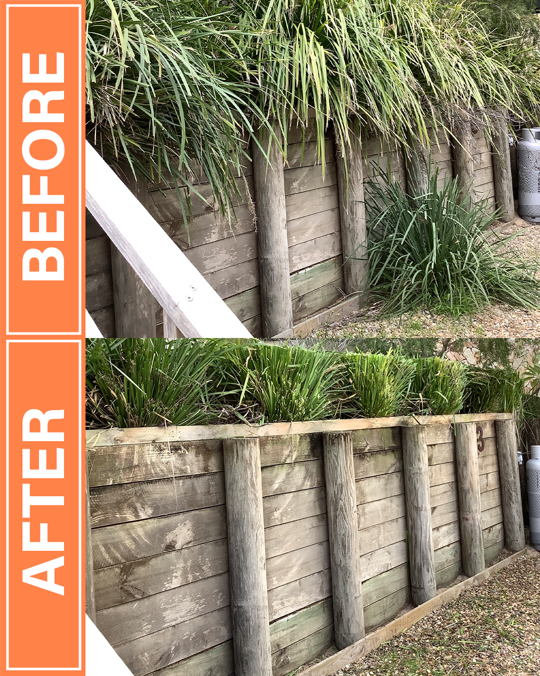 before and after lawn maintenance