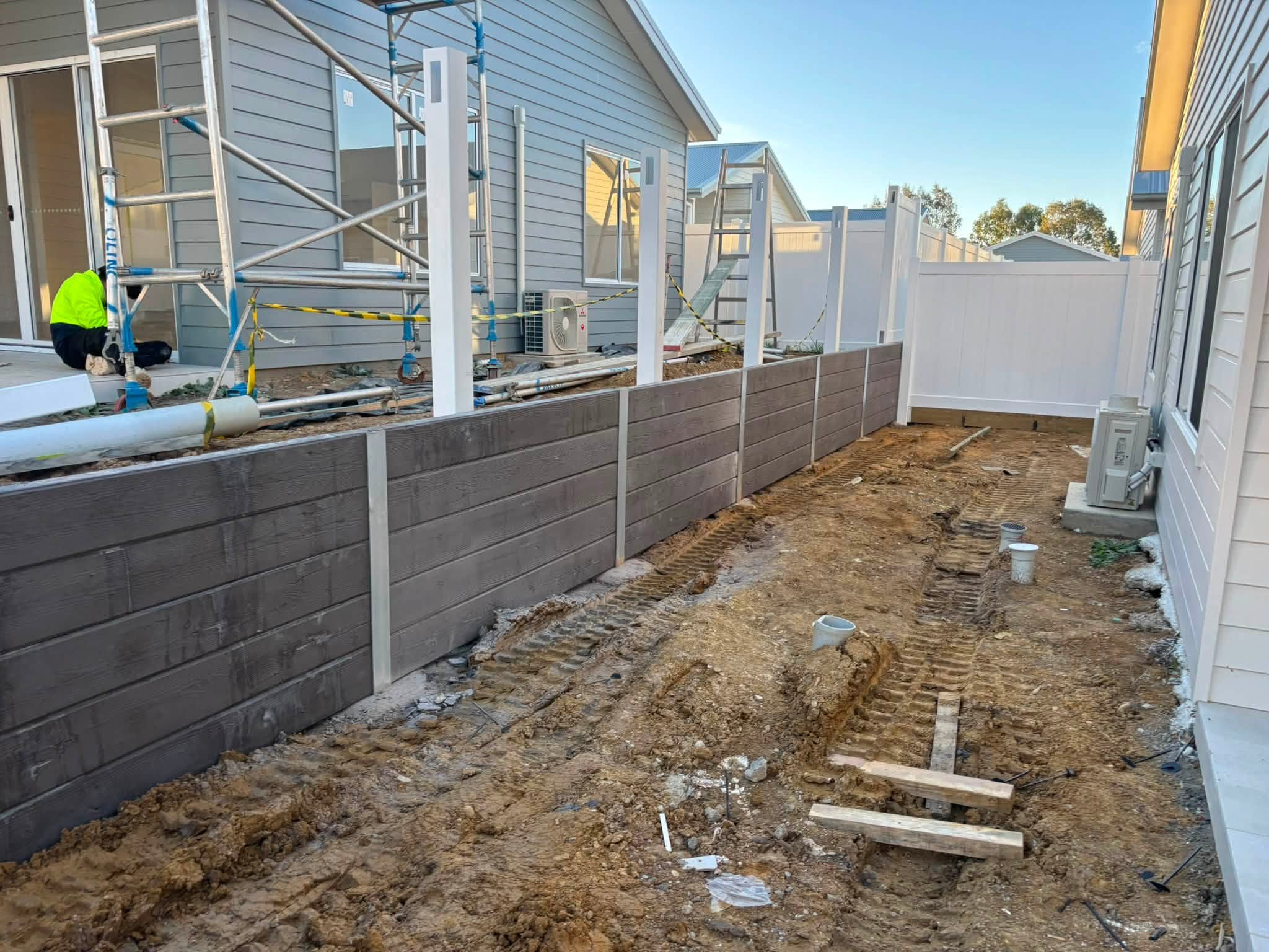 Concrete sleeper retaining wall completed by Ground Control in the Shoalhaven